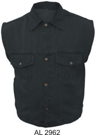 Black Denim Sleeveless Jacket