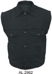 Black Denim Sleeveless Jacket