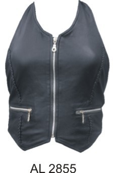 Ladies Front Zip & Pocket Top