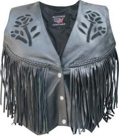 Ladies black rose Vest