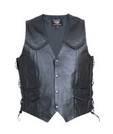 Men's side lace & braid Vest