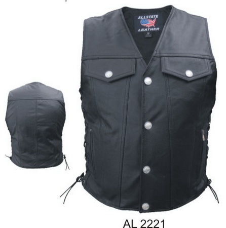 Men's Vest with buffalo head snaps